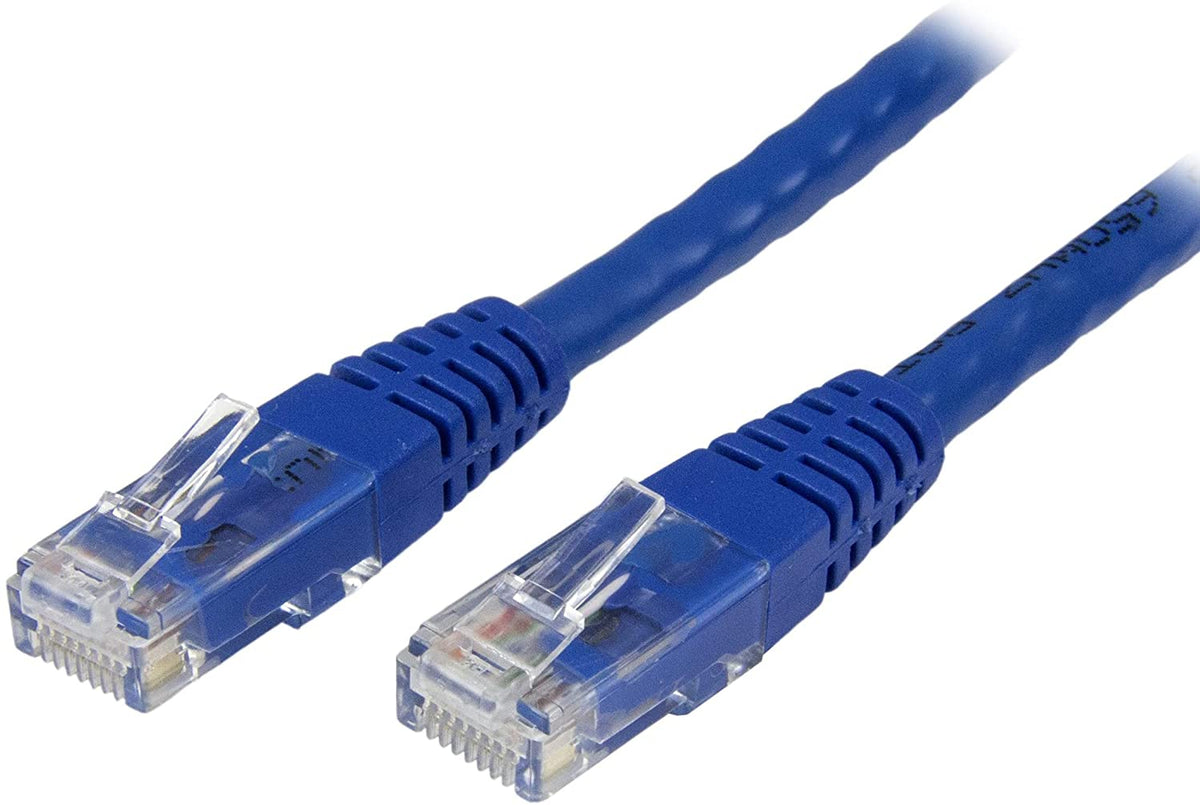 StarTech.com 75ft CAT6 Ethernet Cable - Blue CAT 6 Gigabit Ethernet Wire -650MHz 100W PoE++ RJ45 UTP Molded Category 6 Network/Patch Cord w/Strain Relief/Fluke Tested UL/TIA Certified (C6PATCH75BL) Blue 75 ft / 22.8 m 1 Pack