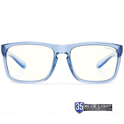 Blue Light Blocking Glasses for Gaming & Computer | Intercept Blue Crystal by GUNNAR | Patented 35% Blue Light Protection, Reduce Digital Eye Strain, Dry Eyes, Headaches & Improving Sleep