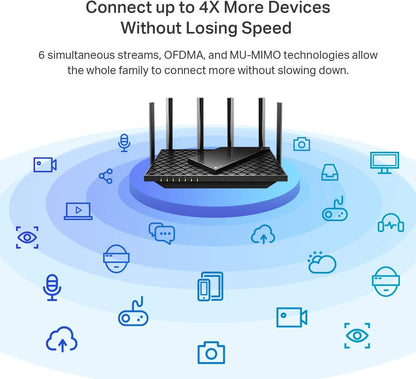 TP-Link AX5400 WiFi 6 Router (Archer AX73)- Dual Band Gigabit Wireless Internet Router, High-Speed ax Router for Streaming, Long Range Coverage