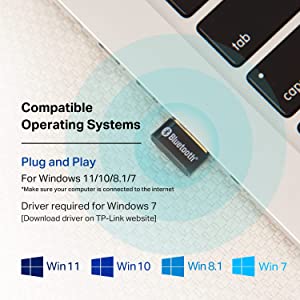 TP-Link USB Bluetooth Adapter for PC, 5.0 Bluetooth Dongle Receiver (UB500) Supports Windows 11/10/8.1/7 for Desktop, Laptop, Mouse, Keyboard, Printers, Headsets, Speakers, PS4/ Xbox Controllers