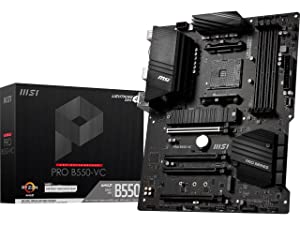 MSI PRO B550-VC ProSeries Motherboard (AMD AM4, DDR4, PCIe 4.0, SATA 6Gb/s, M.2, USB 3.2 Gen 2, HDMI/DP, ATX)