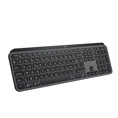 Logitech MX Keys S Clavier Sans Fil Rechargeable USB C, Clavier Silencieux, Plat, Rétroéclairé, Touches Ergonomiques et Programmables, Bluetooth, Windows PC, Linux, Chrome, Mac - Graphite Mx Keys S (French Layout) Graphite