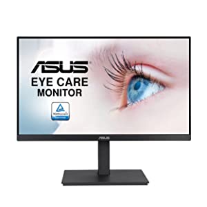 ASUS 23.8” 1080P Monitor (VA24EQSB) - Full HD, IPS, 75Hz, Built-in Speakers, Eye Care, Low Blue Light, Flicker Free, VESA Mountable, Height Adjustment, Frameless, DisplayPort, HDMI, VGA, USB Hub