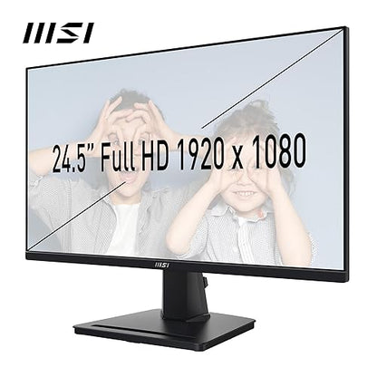 MSI PRO MP251 24.5-inch IPS 1920 x 1080 (FHD) Computer Monitor, 100Hz, Adaptive-Synch, HDMI, VGA Port, VESA Mountable, Tilt, Speaker, 1ms, Black
