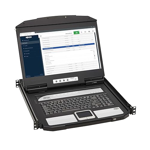 Tripp Lite Rackmount KVM Console, Short Depth 1U Rack Mount Monitor Keyboard Splitter, 18.5 HD LCD Screen, HDMI & USB Ports - Windows, Mac, Linux, & Sun Compatible - 1-Year Warranty (B021-SWHD-K)