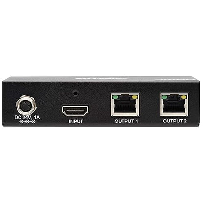 Tripp Lite HDMI Over Ethernet Cat6 Extender Kit, Splitter/2x Pigtail Receivers - Up to 230 feet or 70.1 Meters - 4K 60Hz Video HDR, 4:4:4, PoC, TAA Compliant (B127A-002-BHPH2)