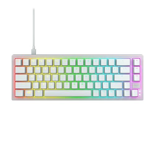 Cherry K5V2 Compact, Mechanical Gaming Keyboard in 65% Format US Layout Hot Swappable, Cherry MX2A RED Switches (Transparent White)