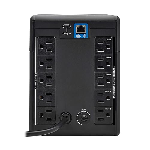Eaton Tripp Lite Series Cloud-Connected 1000VA UPS Battery Backup & Surge Protector, Remote Management & Monitoring, 600W, 10 Outlets, LCD Screen, Computer UPS, 3-Year Warranty (SMART1000LCDTNC)