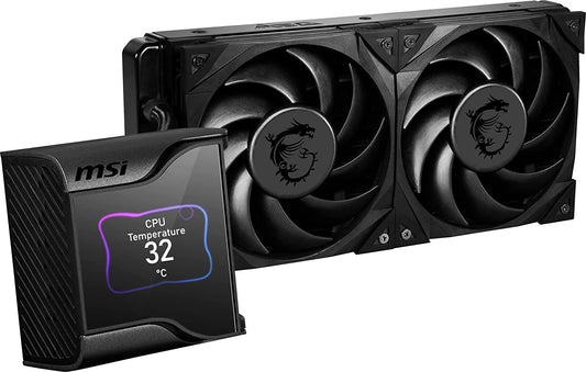 MSI MEG CoreLiquid S280 - AIO CPU Liquid Cooler - 2.4" IPS Display - 280mm Radiator - Double 140mm Silent Gale P14 Fans 280 mm MEG CoreLiquid S280