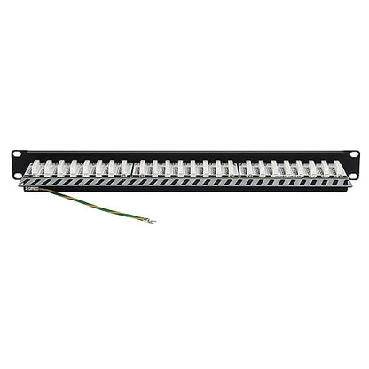Tripp Lite RJ45 Patch Panel, Cat5e/Cat6 Patch Panel, 24 Port Patch Panel, Shielded, Krone IDC, 0.5U Rack Mount, 568B, TAA Compliant (N252-024-SH-K) 24 Port 568B
