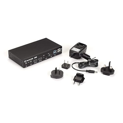 Black Box KVM Switch - UHD 4K, Dual-Monitor, HDMI/DisplayPort, USB 3.2 Gen 1, USB Type C, Audio, 2-Port - 2 Computer(s) - 4K UHD - 3840 x 2160 - 50 Hz, 60 Hz - 5 x USB - 2 x HDMI - DisplayPort