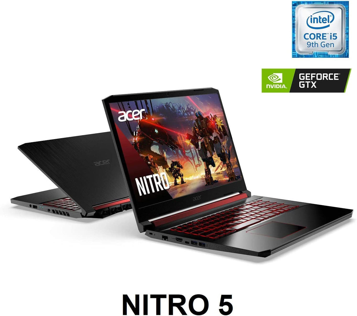 Newest Acer Nitro 5 15.6" FHD IPS Gaming Laptop | Intel Quad Core i5-9300H | 8GB RAM | 512GB SSD Boot + 1TB HDD | NVIDIA GeForce GTX 1650, Backlit Keyboard | Gaming Mouse Included | Windows 10