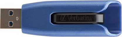 Verbatim 256GB USB 3.0 Store 'n' Go V3 Max Flash Drive - Cap-Less &amp; PC / Mac Compatible - Blue 256 GB