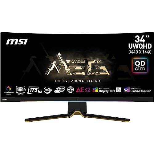 MSI MEG 342C QD OLED 34, 3440 x 1440 (UWQHD), OLED, 21:9, 175Hz, 0.1ms, HDR 400 FreeSync Premium, Height Adjustment