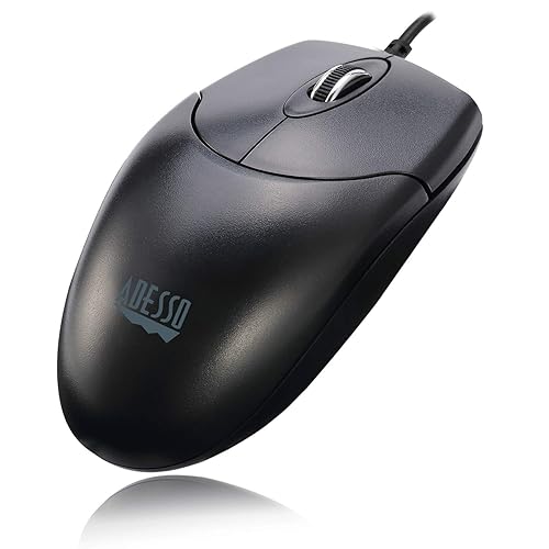 Adesso - Full-size Mouse - Optical - Cable - Black - USB Type C - 1200 dpi - Scroll Wheel - 3 Button(s) - Symmetrical - TAA Compliant