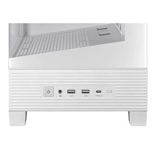 ASUS A31 White ATX Mid-Tower Gaming Case, Dual-Sided Tempered Glass, Frameless Design, BTF Hidden Connectors, 360 AIO Support, 8° Angled Base, ARGB Ready, Optimized Airflow, Seamless Cable Management ATX|Dual-sided Tempered Glass A31|BTF|White