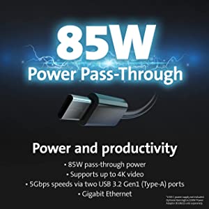 Kensington G1000P USB-C Mini Dock Single 4K Video via HDMI with 85W Power Pass-Through for Chromebook, Windows, MacBooks, iPad and Other Type-C Devices(K35200WW)