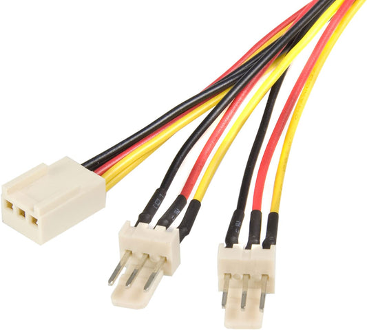 StarTech.com TX3 Fan Power Splitter Cable - Fan power splitter - 3 pin internal power (F) to 3 pin internal power (M) - 1 ft - TX3SPLIT12 3 Pin Splitter 12in