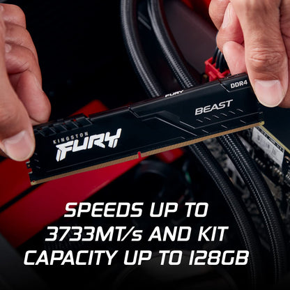 Kingston FURY Beast 32GB (2x16GB) 2666MHz DDR4 CL16 Desktop Memory Kit of 2 KF426C16BBK2/32, Black Black 32GB (2x16GB) 2666MHz Ram Only