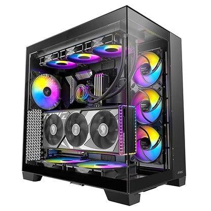 Antec C8 ARGB, 2X TQR 160mm & 1x TQ 140mm ARGB PWM Fans Included,Dual-Chamber Layout, Type-C, 360mm Radiator Support, Seamless TG Front & Side Panels, RTX 40 Compatible, Full-Tower E-ATX PC Case