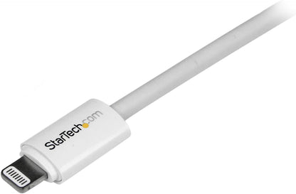 StarTech.com 3m (10ft) Long White Apple 8-pin Lightning Connector to USB Cable for iPhone / iPod / iPad - Charge and Sync Cable (USBLT3MW) 10ft White