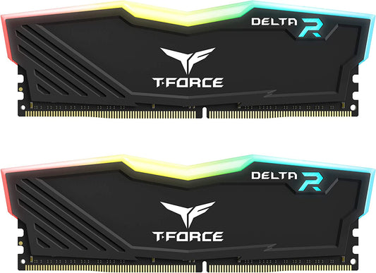 TEAMGROUP T-Force Delta RGB DDR4 16GB (2x8GB) 3200MHz (PC4-25600) CL16 Desktop Memory Module ram TF3D416G3200HC16CDC01 - Black 16GB(2x8) DDR4 3200MHz 16-18-18-38 black