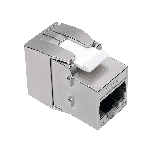 Tripp Lite Cat6a/Cat6/Cat5e Toolless Keystone Jack RJ45, Shielded, Dust Cap PoE/PoE+ Compliant, TAA