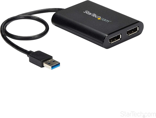 StarTech.com USB 3.0 to Dual DisplayPort Adapter 4K 60Hz, DisplayLink Certified, Video Converter with External Graphics Card - Mac &amp; PC (USB32DP24K60) Dual 4K 60Hz