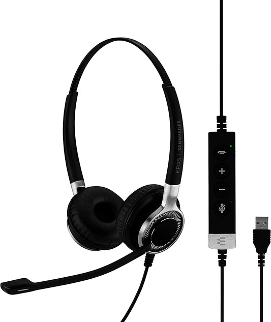 Sennheiser enterprise solution Sennheiser SC 660 ANC USB (508311) - Double-Sided (Binaural) Business Headset | for Skype for Business | with HD Sound, Active Noise Cancellation Microphone, &amp; USB Connector (Black)