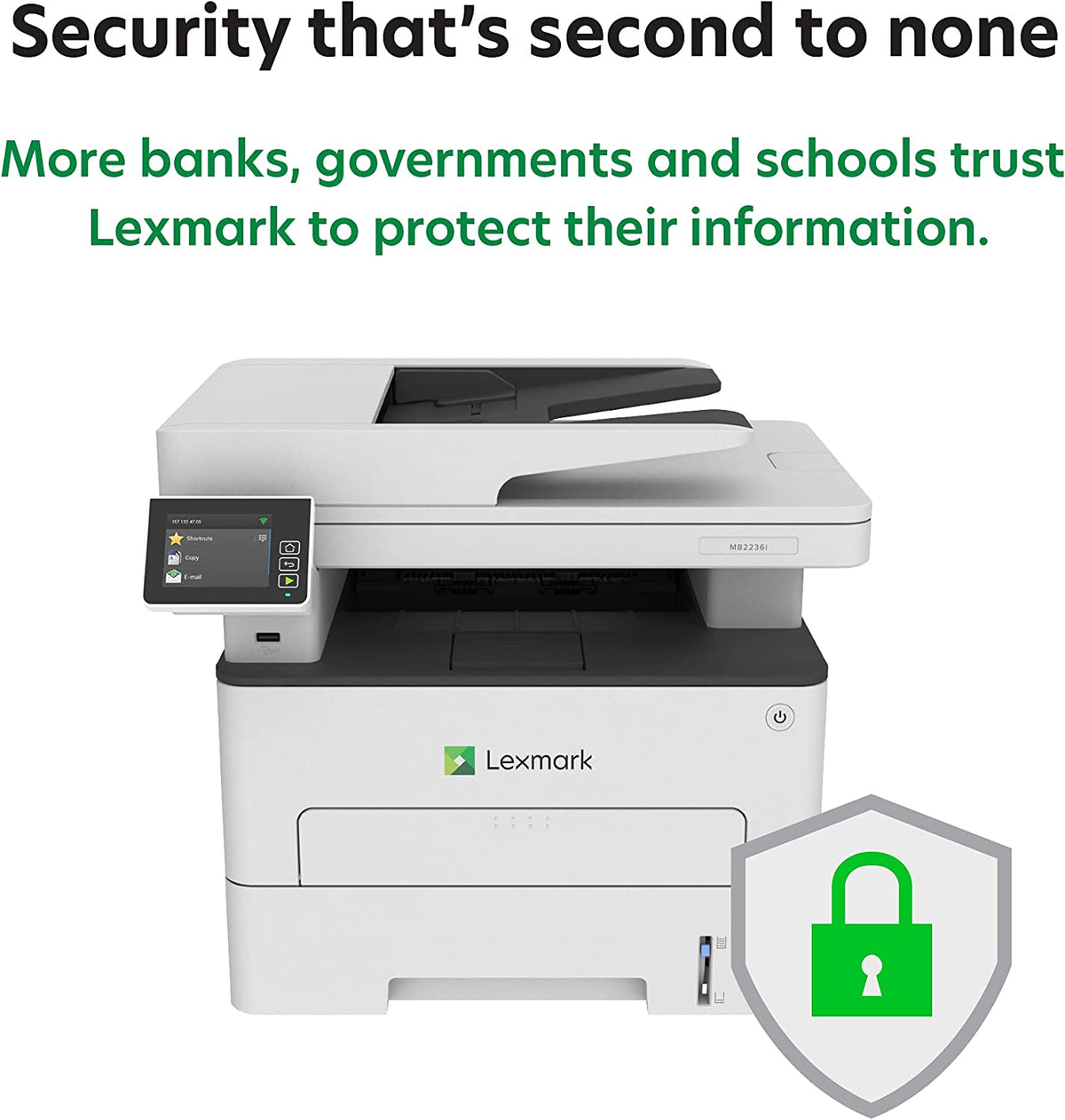 Lexmark MB2236i Multifunction Wireless Monochrome Laser Printer with A 2.8 Inch Color Touch Screen, Standard Two-Sided Printing, Cloud Fax Capability (18M0751)