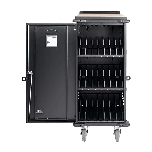 Y417U Tripp Lite 21-Port AC Mobile Charging Cart Storage Station for Chromebooks, ipads, Laptops, Tablets, Black (CSC21AC)