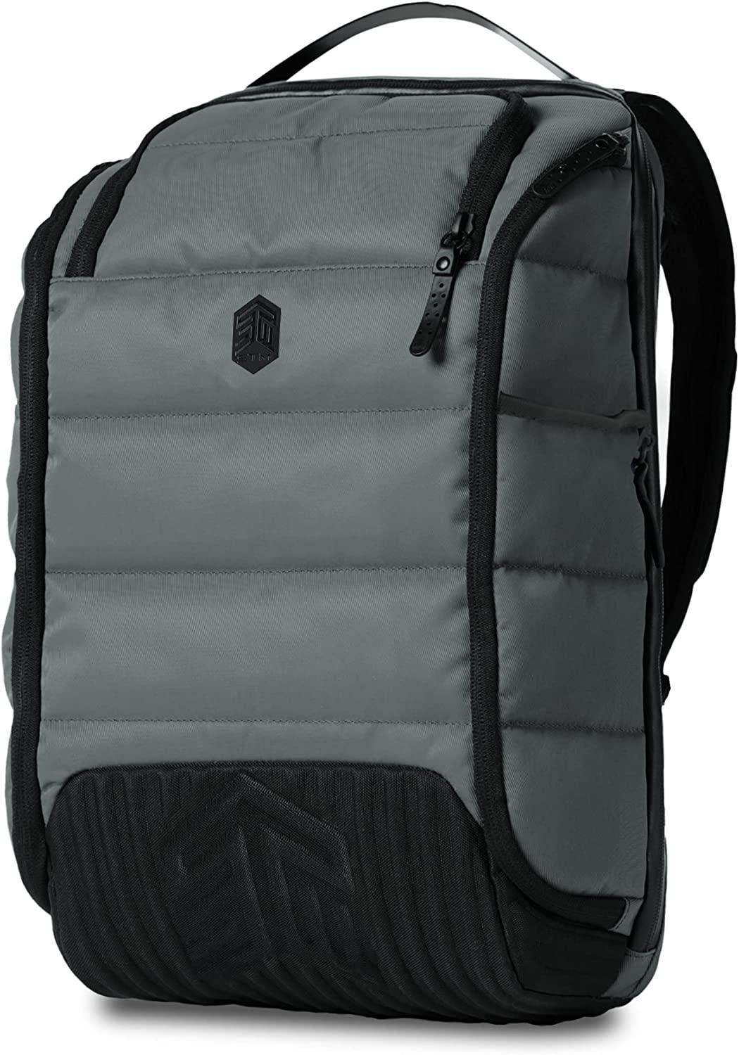 STM Dux 16L Premium Tech Backpack - Carry On Travel Laptop Backpack (Fits 15" Laptops) - Multi-Direction Cargo Access, Water Resistant &amp; Luggage Passthrough - Grey (stm-111-376P-03)