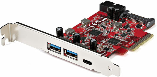 StarTech.com 5-Port USB PCIe Card - 10Gbps USB 3.1 Gen 2 PCIe Card w/ 1x USB-C &amp; 2X USB-A - 1x 2 Port IDC (Internal 5Gbps USB Header Expansion) - USB C PCI Express Controller Card (PEXUSB312A1C1H)