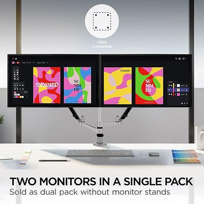 ViewSonic VP2468A_H2 24-Inch Dual Pack Head-Only IPS 1080p Monitor with Advanced Ergonomics, 100% sRGB REC 709, 14-bit 3D LUT, Eye Care, and 65W USB C, Daisy Chain