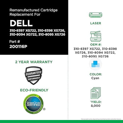 WPP 200116P Remanufactured Cyan High Yield Toner Cartridge for Dell 3115