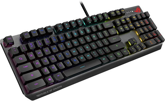 ASUS ROG Strix Scope RX Gaming Keyboard | ROG RX Optical Mechanical Blue Switches, Programmable Macro, Aura Sync RGB Lighting, USB 2.0 Passthrough, IP57 Waterproof &amp; Dust Resistance, Alloy Top Plate ROG Blue Optical Switches