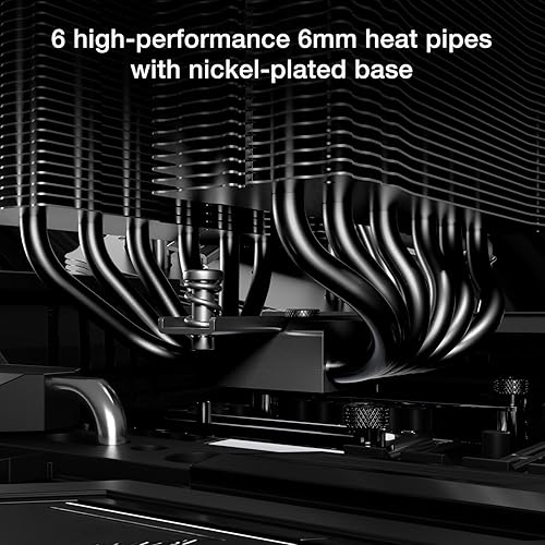 BK042: be quiet! Pure Rock Pro 3 Black CPU Air Cooler | 6 High Performance 6mm Heat Pipes with HDT Technology | 120mm Quiet PWM Fan | AMD:AM4 AM5/Intel LGA 1700/1150/1151/1200 | Black | BK042
