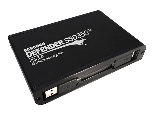 Kanguru Defender SSD350 4 TB FIPS 140-2 Certified - Hardware Encrypted Solid State Drive - 2.5" External - SATA (SATA/600) - Matte Black - TAA Compliant - Server Device Supported - USB 3.2 (Gen 1) - 120 MB/s Maximum Read Transfer Rate