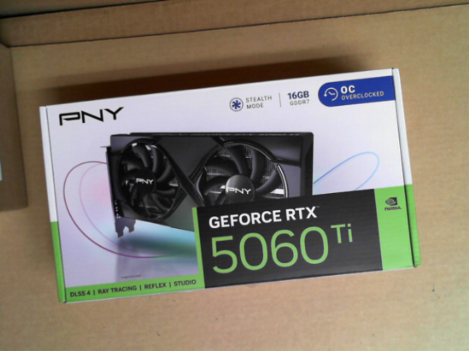OPEN BOX - PNY NVIDIA GeForce RTX 5060 Ti Dual Fan Overclocked Graphics Card (DLSS 4, PCIe 5.0, HDMI/DP 2.1, 2 Slots)