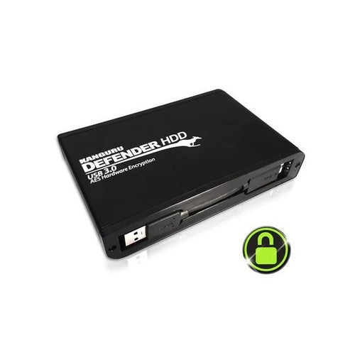 Kanguru Defender SSD 35 AES 256-Bit Hardware Encrypted External Solid State Drive - Confidently store sensitive data on this military grade, hardware encrypted hard drive