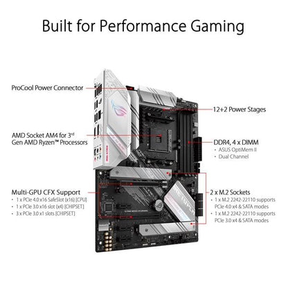 ASUS ROG Strix B550-A Gaming AMD AM4 Zen 3 Ryzen 5000 &amp; 3rd Gen Ryzen ATX Gaming Motherboard (PCIe 4.0, 2.5Gb LAN, BIOS Flashback, Dual M.2 with heatsinks, Addressable Gen 2 RGB Header and Aura Sync