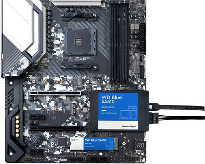 Western Digital 500GB WD Blue SA510 SATA Internal Solid State Drive SSD - SATA III 6 Gb/s, 2.5"/7mm, Up to 560 MB/s - WDS500G3B0A