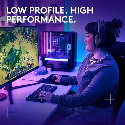 Logitech G515 LIGHTSPEED TKL Low Profile Wireless Gaming Keyboard, LIGHTSYNC RGB, Thin Tenkeyless Design, double-shot PBT Keycaps, Tactile (Brown) Mechanical Switches - Black Black Tactile Switches
