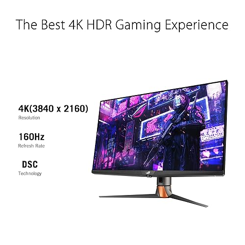 ASUS ROG Swift 32” 4K Mini LED Gaming Monitor (PG32UQXR) -UHD (3840 x 2160), 160Hz, 1ms, Fast IPS, Local dimming, FreeSync Premium Pro, HDMI 2.1, DisplayPort 2.1 with DSC, Quantum Dot, DisplayHDR1000 32 4K 160Hz FreeSync Premium Pro Monitor