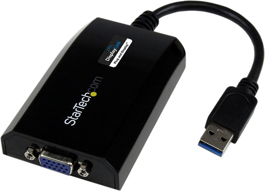 StarTech.com USB 3.0 to VGA Display Adapter 1920x1200 1080p, DisplayLink Certified, Video Converter w/ External Graphics Card - Mac &amp; PC (USB32VGAPRO), Black USB 3.0 to VGA Adapter