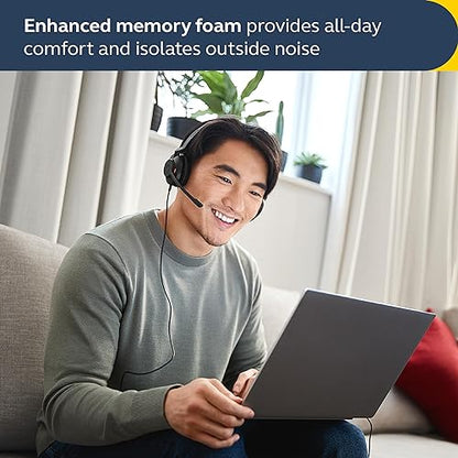 Jabra Evolve2 30 SE Wired Stereo Noise-Cancelling Headset - Features 2-Mic Call Technology and USB-C Cable - Works with All Leading Unified Communications Platforms Such as Zoom & Google Meet - Black
