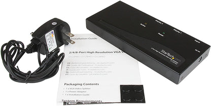 StarTech.com 2 Port High Resolution VGA Video Splitter with Built-in Video Amplifier - 350 MHz - VGA Video Splitter 1 x 2-2048x1536 80Hz