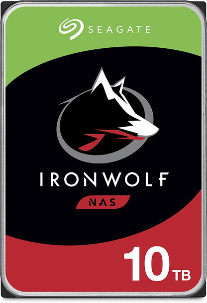 Seagate IronWolf 10TB NAS Internal Hard Drive HDD – CMR 3.5 Inch SATA 6Gb/s 7200 RPM 256MB Cache for RAID Network Attached Storage, Rescue Services (ST10000VN000)