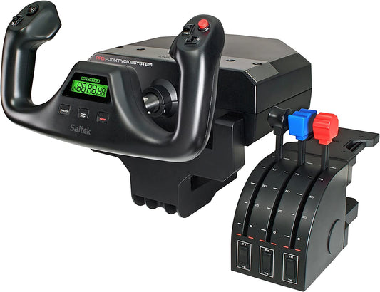 Logitech G PRO Flight Yoke System, Professional Simulation Yoke and Throttle Quadrant, 3 Modes, 75 Programmable Controls, Configurable Throttle Knobs, Steel Shaft, USB, PC - Black