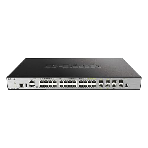 D-Link 28-Port Gigabit Smart Managed Ethernet Switch | 20 GbE + 4 SFP Combo + 4 10G SFP+ Ports | L3 | 6kV Surge Protection (DGS-3630-28TC/SI)